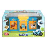 Игрушка пластик ворота+1 машинка, СИНИЙ ТРАКТОР,кор. ТЕХНОПАРК 