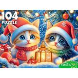 Пазлы 104 Котята под ёлкой