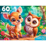 Пазлы 60 Оленёнок и сова