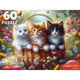 Пазлы 60 Три котёнка в корзине