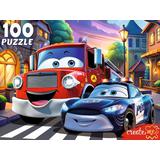 Пазлы 100 Пожарная и полицейская машины