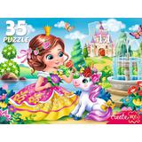 Пазлы 35 Единорог и принцесса