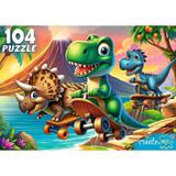 Пазлы 104 Веселые динозавры