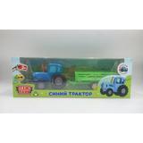 Машина металл СИНИЙ ТРАКТОР с телегой 11см и трактор 7,5см,инерц,синий, кор. Технопарк
