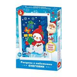 Набор для творчества Десятое королевство Рисунок с пайетками Снеговик