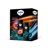AURA MEN Подарочный набор Энергия спорта: Гель для душа 3в1 Энергия Спорта 250 мл + Гель для душа 3в1 Экстра Свежесть 250 мл