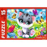 Пазлы MAXI 15 Котенок и бабочки