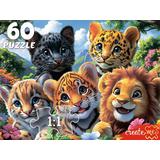 Пазлы 60 Весёлое селфи диких кошек