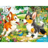 Пазлы MAXI 15 Щенки на поляне
