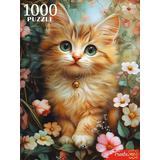 Пазлы 1000 Котенок в цветах