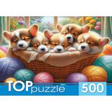 Пазлы 500 Корги в корзине