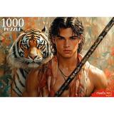 Пазлы 1000 Юноша и тигр