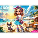 Пазлы 160 Девочка с собачками