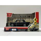 Машина пластик LADA 2107 13,5 см, инерц,двери,черный,кор. Технопарк