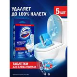 ДОМЕСТОС Таблетки очищающие Антиналет для слива унитаза 5шт. 90 гр
