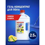 ДОМЕСТОС Гель-концентрат для пола "Лимон и мята" с хлором 2,5 л