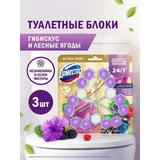 ДОМЕСТОС Туалетный арома-блок для очищения унитаза Сказочный Аромат 3шт.х50г
