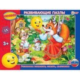 Колобок. Пазлы в рамке 15 деталей. 215х280х5мм. Умные игры 