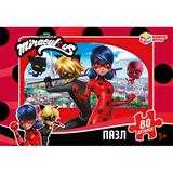 Леди Баг и Супер-кот. Пазлы классические. Пазл 80 деталей.130х90х25мм. Умные игры в уп.16шт в кор8уп