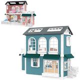 Игровой набор ABtoys Модульный домик (собери сам), 8 секций. Мини-куколки в гостинной, в музыкальной комнате, в спальне, в наборе с аксессуарами, голу