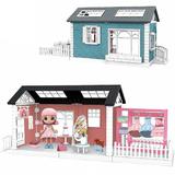 Игровой набор ABtoys Модульный домик (собери сам), 3 секции. Мини-кукла в гардеробной комнате, в наборе с аксессуарами, розовый