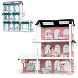 Игровой набор ABtoys Модульный домик (собери сам), 8 секций. Мини-куколки с питомцами в спальне, в ванной комнате, в музыкальной комнате, в наборе с а