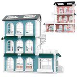 Игровой набор ABtoys Модульный домик (собери сам), 8 секций. Мини-куколки с питомцами в спальне, в ванной комнате, в музыкальной комнате, в наборе с а