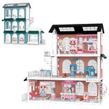 Игровой набор ABtoys Модульный домик (собери сам), 8 секций. Мини-куколки с питомцами и их домиками, в кондитерской, в гардеробной, в наборе с аксессу