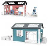 Игровой набор ABtoys Модульный домик (собери сам), 3 секции. Мини-кукла с питомцами и их домиками, в наборе с аксессуарами, голубой