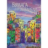 ND Play Бумага для акварели в папке «Город у моря» А4, 20 листов, плотность 180/м2, 100% белизна