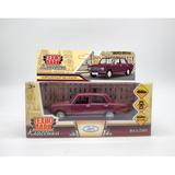 Машина металл ваз-2101 длина 12 см, двери, багаж, инерц, фиолетовый, кор. Технопарк