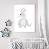 Интерьерный дизайнерский постер "Слоники" (размер А3)