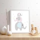 Интерьерный дизайнерский постер "Слоники" (размер А4)