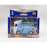 Машина металл KAMAZ ТЯГАЧ СПОРТ 14 см, двери, инерц, синий, кор. Технопарк