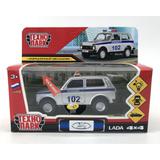 Машина металл свет-звук LADA 4x4 ПОЛИЦИЯ, 12 см, св-зв, двер, баг, ин., кор. Технопарк
