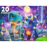 Пазлы MAXI 20 Ночные динозаврики