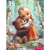 Пазлы 35 Принцесса с медвежонком