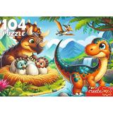 Пазлы 104 Дружные динозавры