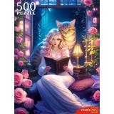 Пазлы 500 Девушка с котом