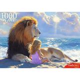 Пазлы 1000 Девочка и лев