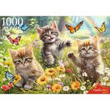 Пазлы 1000 Котята и бабочки