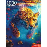 Пазлы 1000 Леопард под водой