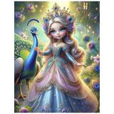 Алмазная мозаика Волшебница и павлин, 23х30 см, 10 цв., частич. заполнение, с подр.