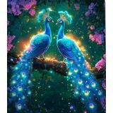 Алмазная мозаика Волшебные павлины, 40х50 см, 30 цв., полн. заполнение, с подр.