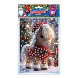 Аппликация стразами 15*21 новогодняя лошадка МУЛЬТИ АРТ