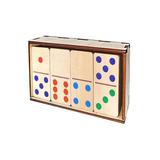 Домино деревянное Десятое королевство Цветное 28 фишек 50х25мм