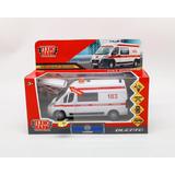 Машина металл свет-звук FIAT DUCATO СКОРАЯ 14 см, двер, ин, тележ, бел, кор. Технопарк