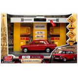 Игрушка пластик свет-звук бензоколонка С МАШИНКОЙ 21 см кор. ВАЗ-2106 Технопарк 