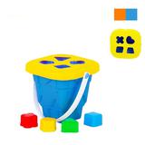 Ведро детское Башня с крышкой и с 4 логическими фигурами, в ассорт.