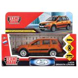 Машина металл LADA GRANTA CROSS 12 см, двери, багаж, инерц, золотой, кор. Технопарк 